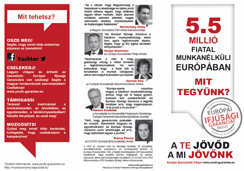 Hungarian leaflet - European Youth Guarantee campaign