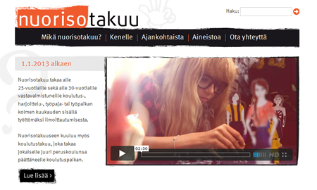 Website - Youth Guarantee in Finland