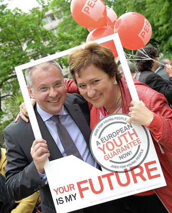 Sergei Stanishev, Zita Gurmai - European Youth Guarantee campaign
